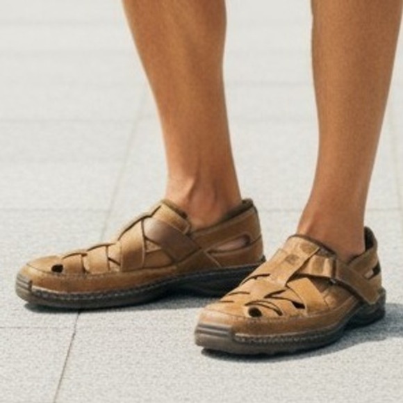Timberland Leather Fisherman Sandals Mens Sz 11 Strap Brown Comfort Sandal J.4.9 - Picture 1 of 15